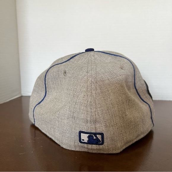 NEW ERA LOS ANGELES DODGERS MENS GREY HEATHER PATCH 59FIFTY FITTED HAT sz 8 - Picture 4 of 7